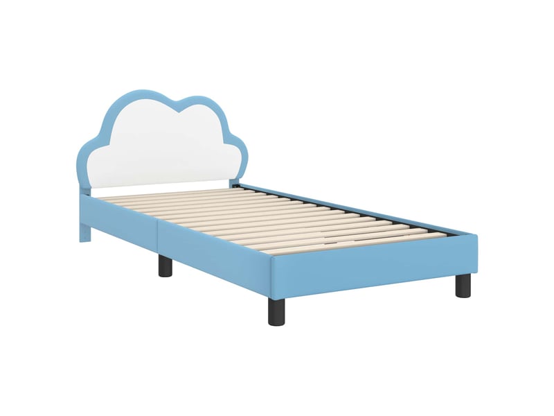  Cadre de lit pour enfants - lit jeune avec tête de lit bleu 80 x 200 cm pu  - Conforama D