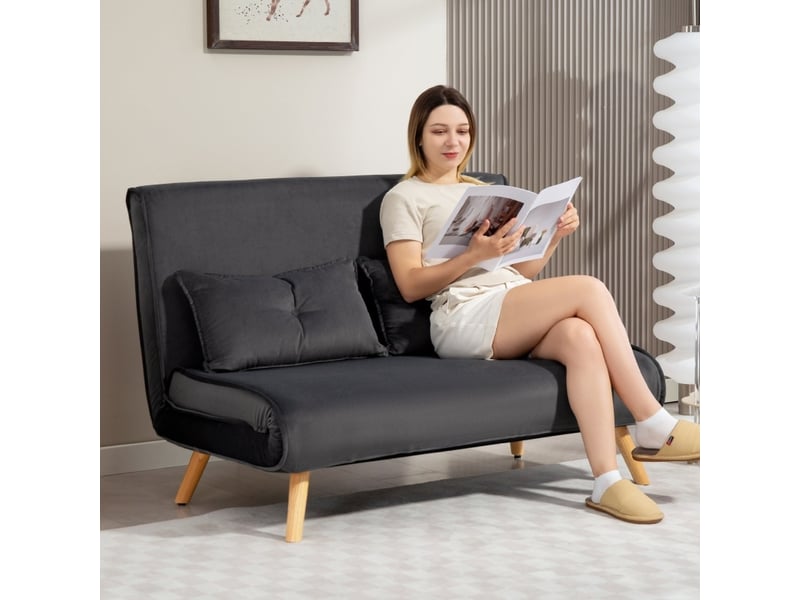  Solution canapé et lit 2-en-1 gris - dossier réglable - idéal pour studios et petits espaces  - Conforama B