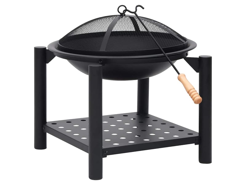  Brasero exterieur, foyer camping avec tisonnier 54x54x55 cm acier  - Conforama A