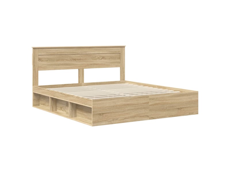  Lit double- lit adulte -  cadre de lit sonoma 200 x 200 cm bois de pin massif  - Conforama C