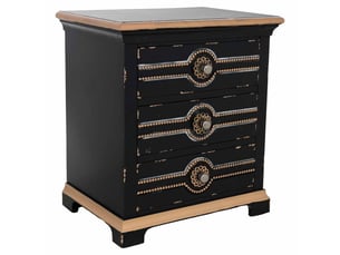 Table de chevet en bois noir 52x38x59 cm h
