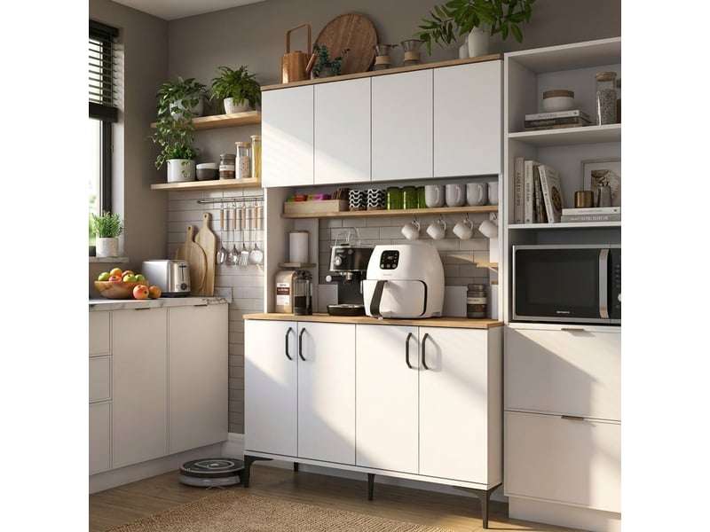  Buffet de cuisine multiusage avec étagères et portes metrica  - Conforama B