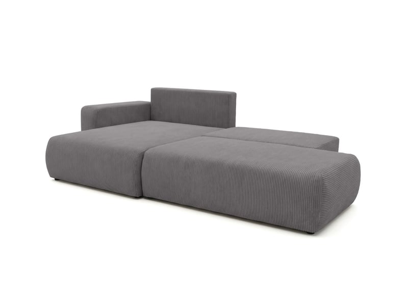  Alya - canapé d'angle max fixe et convertible 5 places en velours côtelé  - Conforama D
