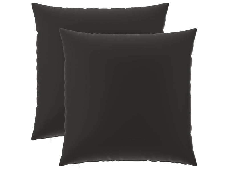  Lot de 2 housses de coussin heerlen noir 80 x 80 cm polyester cf49470  - Conforama A