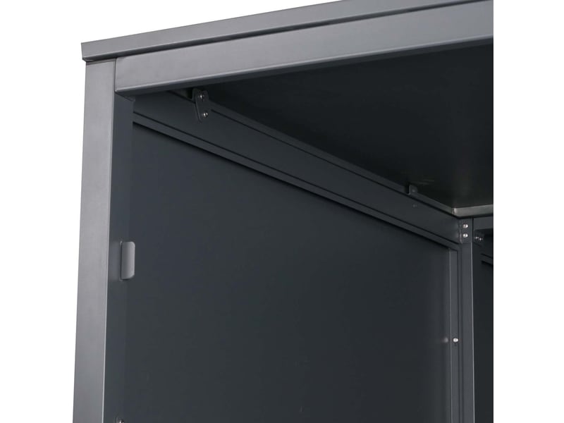  Garage à vélos double abri métallique verrouillable avec rails 160 x 113 x 209 cm en fer anthracite 04_0006963  - Conforama C
