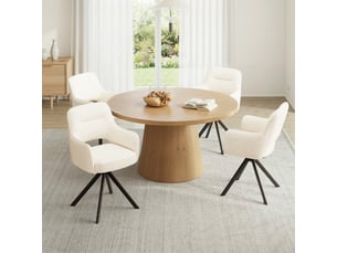 Lot 4 chaise pivotante premium avec demi-accoudoirs - base métallique haute stabilité - beige