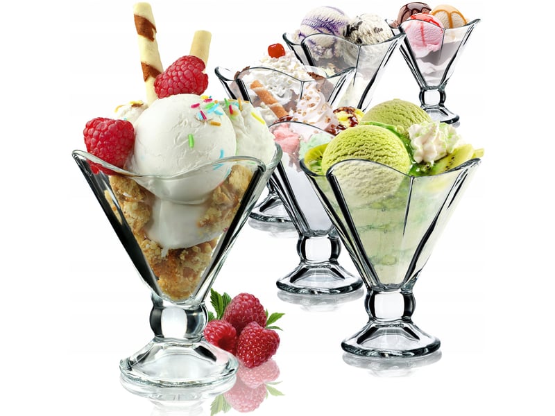 Kadax coupes à glace desserts coupes en verre 6 pcs 200 ml  - Conforama B