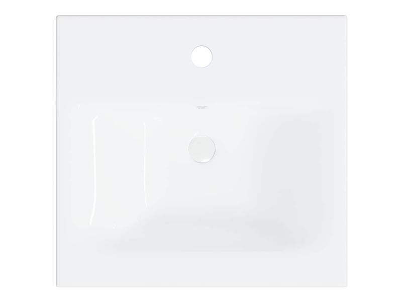 Armoire d'évier avec lavabo intégré, cabinet de salle de bain blanc bois d'ingénierie cf65593 - Conforama E