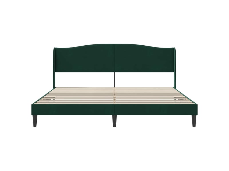  Lit double- lit adulte -  cadre de lit avec tête de lit vert foncé 200 x 200 cm velours  - Conforama C