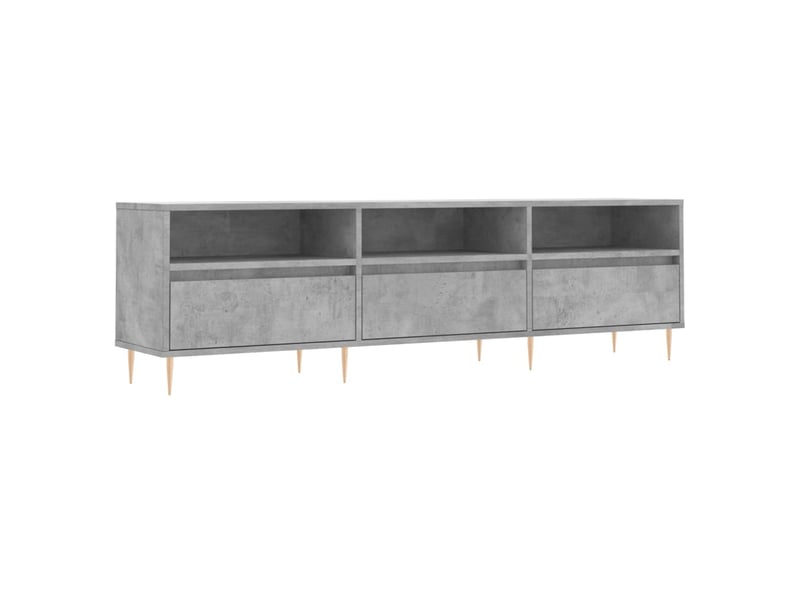  Meuble tv - banc tv - meuble de rangement gris béton 150x30x44,5 cm bois d'ingénierie  - Conforama A