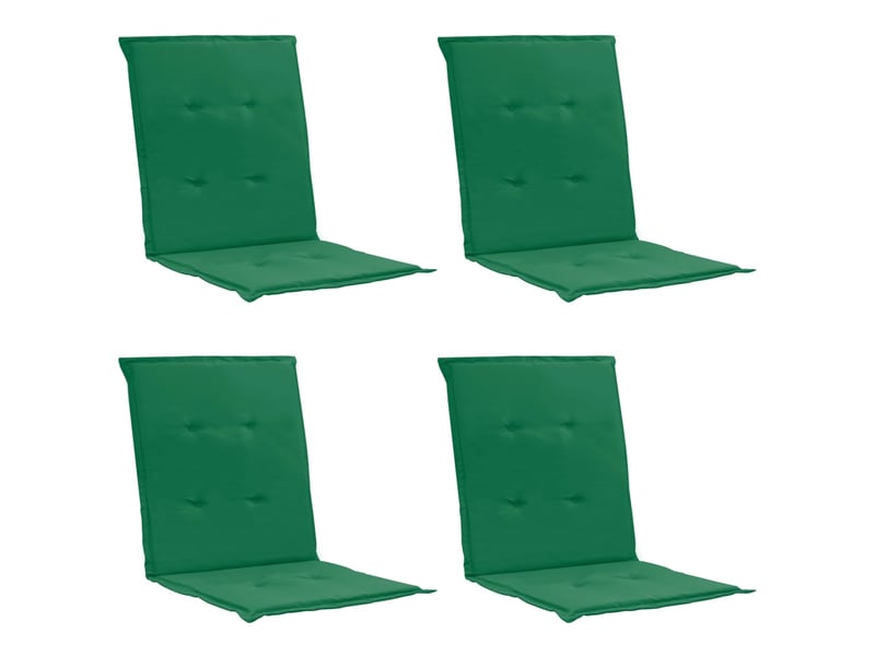  Lot de 4 coussins de chaise de jardin 100% polyester imperméable vert 100 x 50 x 3 cm dec021685  - Conforama A