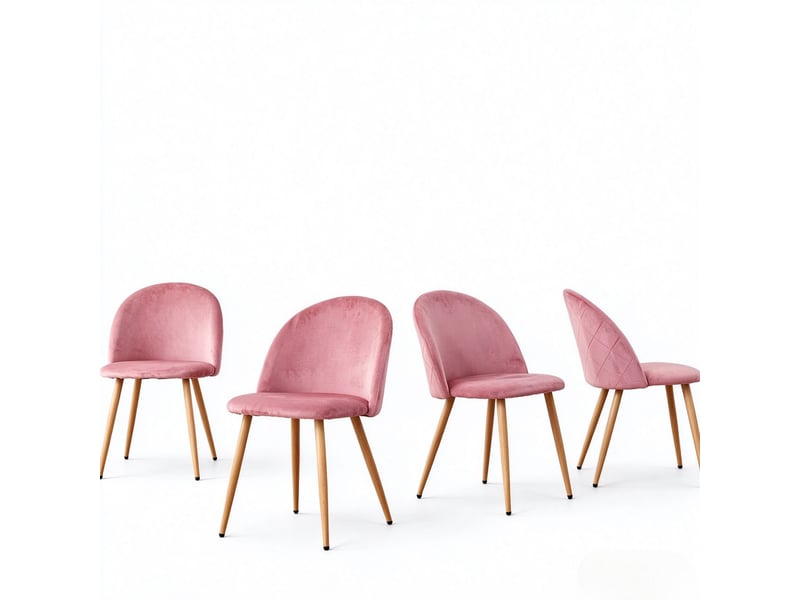  Lot de chaises 4 pièces dossier ergonomique incurvé style scandinave sièges élégants chaises visiteurs  - Conforama E