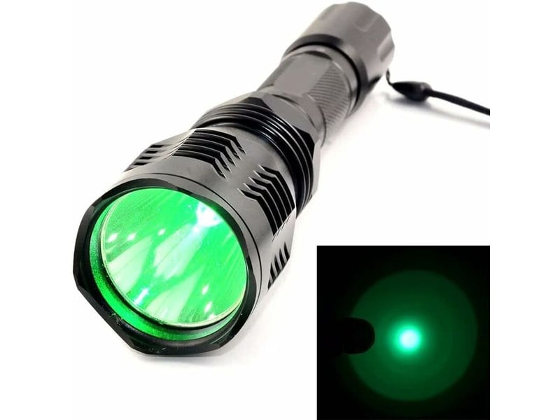 Flashlight green light powerful 2000 lumens tactical torch remote rechargeable waterproof hunting torch for camping mountaineering hiking - Conforama B