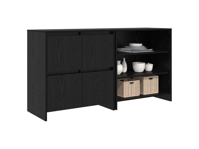  Buffet - bahut - meuble de rangement 2 pc chêne noir 70 x 41 x 75 cm bois d'ingénierie  - Conforama C