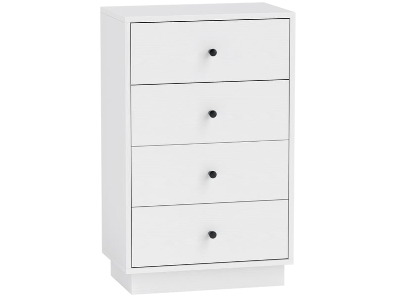 Commode avec 4 tiroirs et sécurité anti-basculement pour chambre, salon ou entrée en bois 47×29×75 cm blanc - Conforama A