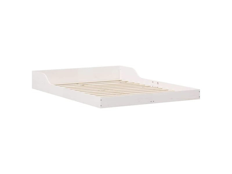  Lit double- lit adulte -  cadre de lit blanc 135 x 190 cm pin massif  - Conforama C
