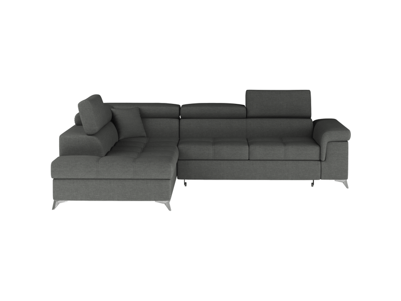 Canapé d'angle convertible palazzo 4 places gris foncé – angle gauche avec 1 coussin - Conforama A