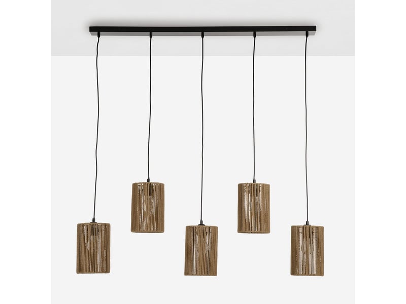  Lustre suspendu à 5 lumières avec abat-jour en papier nivaro  - Conforama A