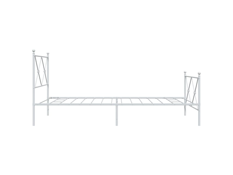  Lit simple- lit adulte -  cadre de lit métal sans matelas et pied de lit blanc 100x200 cm  - Conforama D