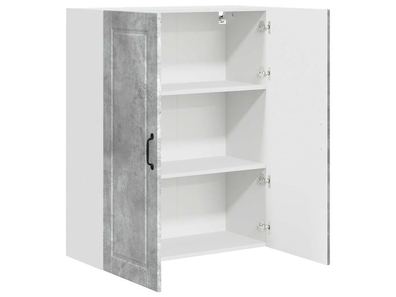 Meuble mural de cuisine, armoire de cuisine gris béton 80x31x100cm shl3374 - Conforama E