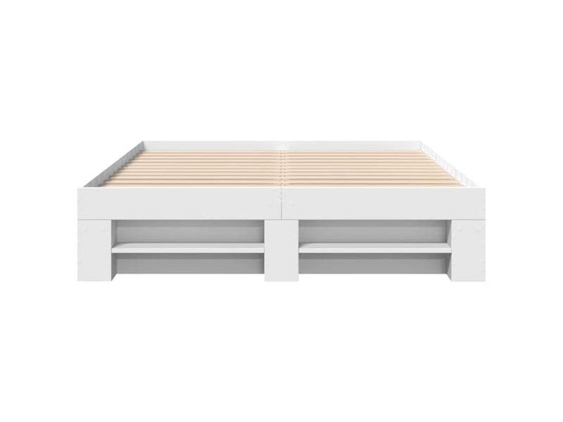  Lit double- lit adulte -  cadre de lit sans matelas blanc 135x190 cm bois d'ingénierie  - Conforama D