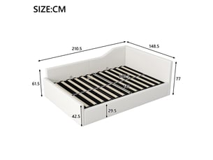 Lit simple 140x200 cm    coloris beige