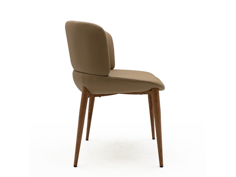  Lot de 4 chaises rembourrées en similicuir couleur vison  - Conforama E