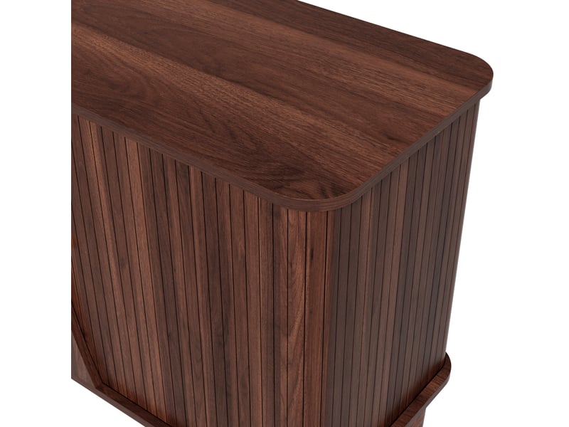  Buffet 141 cm effet noyer et cannage, 2 portes coulissantes, 3 tiroirs  - Conforama E