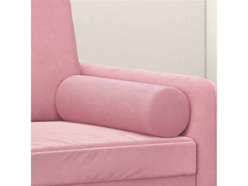  Lot de 2 coussins décoratifs rose ø15x50 cm velours cf60886  - Conforama E