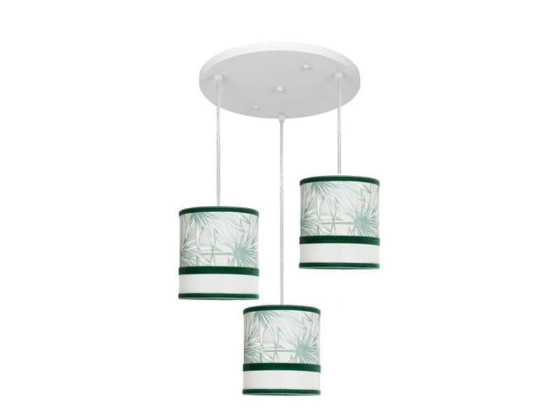 Plafonnier suspendu fabrilamp caledonia blancvert 3 x e27 hauteur réglable 30-80 cm 40x40 cm 248983006 - Conforama A