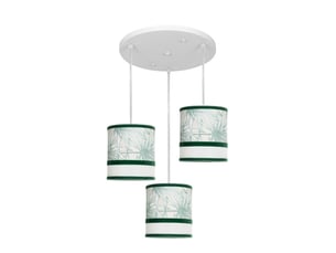 Plafonnier suspendu fabrilamp caledonia blancvert 3 x e27 hauteur réglable 30-80 cm 40x40 cm