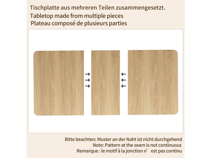 Table à manger extensible 120-160x80x76,1 cm en mdf finition chêne clair ou noyer, pieds en v à stries verticales, charge 60 kg. - Conforama D