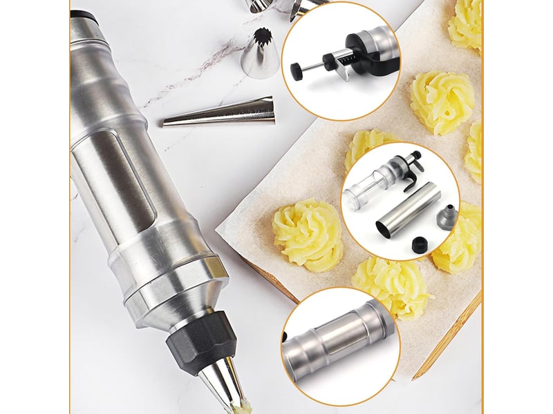 Seringue à pâtisserie en inox seringue à pâte pistolet de presse set de seringues à pâtisserie presse à biscuits diy, accessoires de cuisson - gâteaux NO Commercial reference - Conforama E