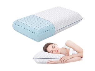 Oreiller à mémoire de forme 40x60 cm – infusé de gel rafraîchissant – coussin respirant – housse lavable – oreiller memoire forme, white