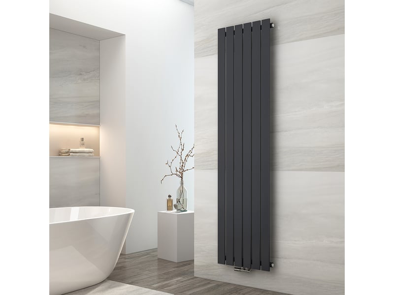 Emke radiateur à eau chaude, radiateur plat seule couche connexion centrale, vertical design, anthracite 160 x 46 cm, 751w - Conforama B