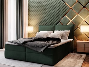 Lit avec rangement 160x200 cm <strong>MASSENO</strong> <strong></strong> coloris vert