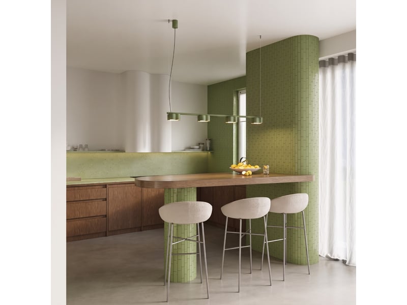  Lustre ovio 4 vert olive gx53 aluminium moderne 208x122x12cm SL.3349 - Conforama C