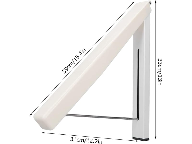  Portemanteaux cintres pliables, porte cintre mural, aluminium étendoir pour buanderie, garage, utilisation intérieure et extérieure, avec vis et c, blanc  - Conforama A