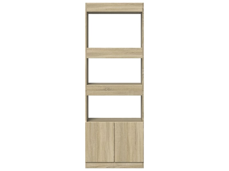  Buffet haut, meuble de rangement 63x33x180 cm chêne sonoma bois d'ingénierie  - Conforama E