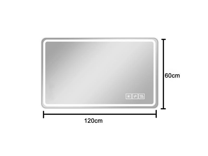  Miroir led de salle de bain sans cadre 120x60 cm argenté, antibuée ip44  - Conforama C