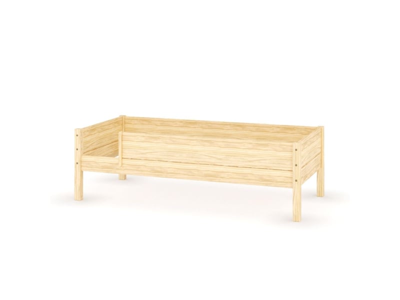  Pack lit banquette avec barrière et matelas 90x200 cm louw  bois naturel Louw - Conforama B