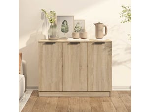 Buffet cuisine, meuble de rangement, commode chêne sonoma 90,5x30x70 cm bois d'ingénierie