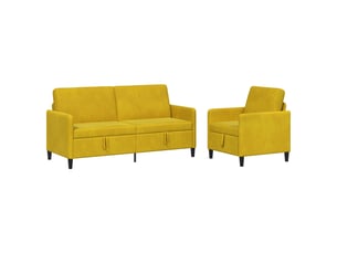 Canapé de salon, canapé avec rangement 2 pcs jaune polyester shl41873