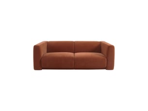 Canapé droit fixe 3 places Tissu rouge
