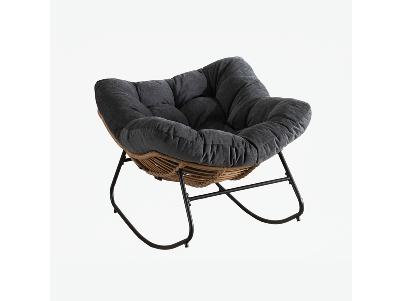  Fauteuil à bascule moderne en chenille avec cadre en métal 158 kg  - Conforama A