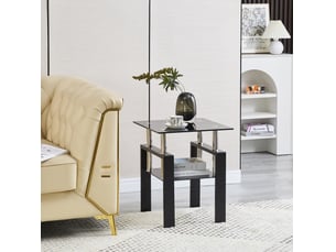 Table basse carré(e) coloris noir <strong>CHICFURN</strong> <strong></strong> - 45 cmx45 cm