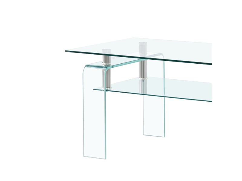  Table basse en verre trempé transparent avec pieds en verre – salon moderne  - Conforama D