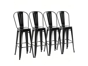 tabouret de bar <strong>STILVORA</strong> - noir hauteur d'assise 76.5 cm vendu Par 4