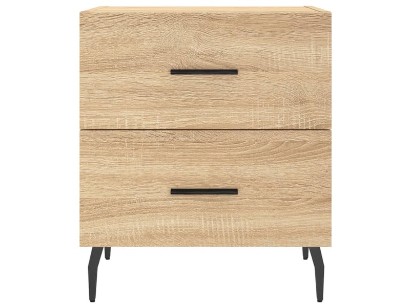  Vidaxl tables de chevet 2pcs chêne sonoma bois fer table de nuit 40x35x47cm chambre salon  - Conforama D