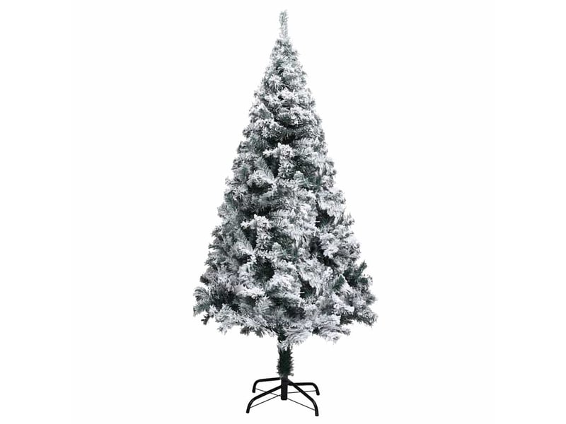  Sapin de noël artificiel, arbre de noël avec neige floquée vert 150 cm pvc  - Conforama A